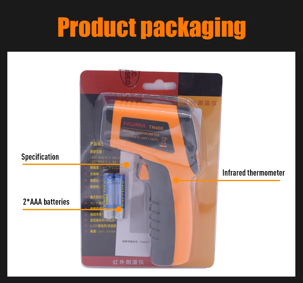 Non-Contact Infrared thermometer for Industrial And Home Use TN600
